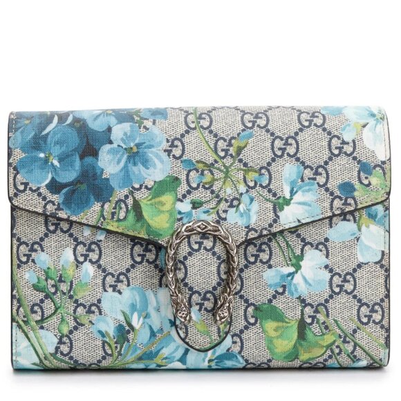 GUCCI Dionysus Chain Wallet Blue Blooms Canvas Shoulder - Main Image